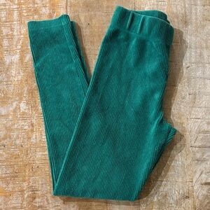 Mini Boden Girls Green Ribbed Leggings size 9/10y